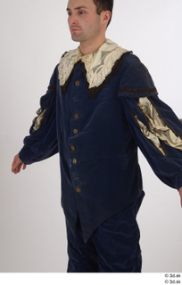  Photos Man in Historical Dress 19 16th century Blue suit Historical Clothing jacket upper body 0002.jpg
